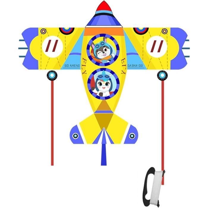 Cerf-Volant Avion Coloré Pour Enfants Et Adultes - Avec Ligne De 100m - Pilotage Facile