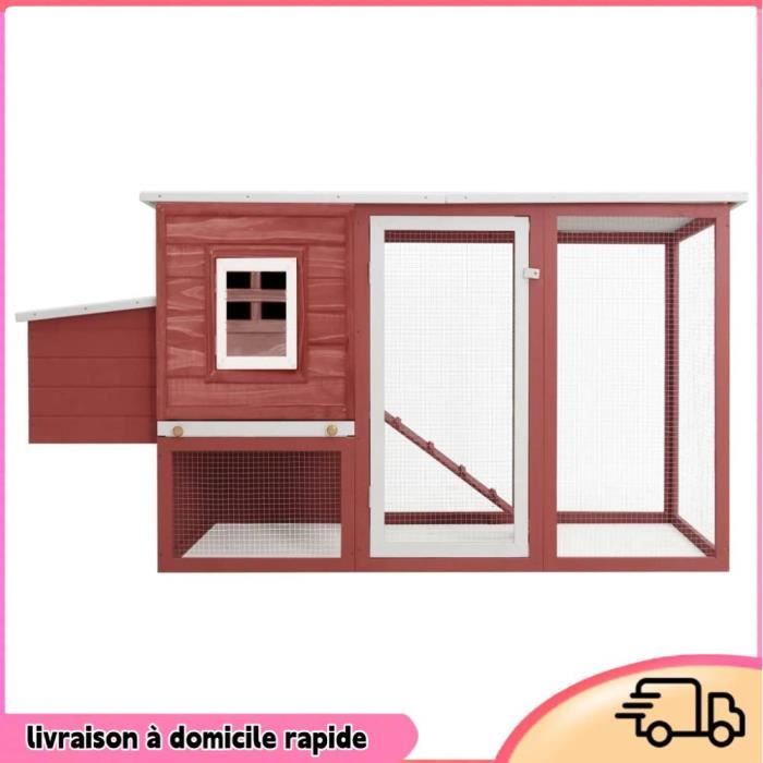 Meilleurs prix pour Cocosity Poulailler d'extérieur avec 1 nichoir Rouge Bois - 7894202854355