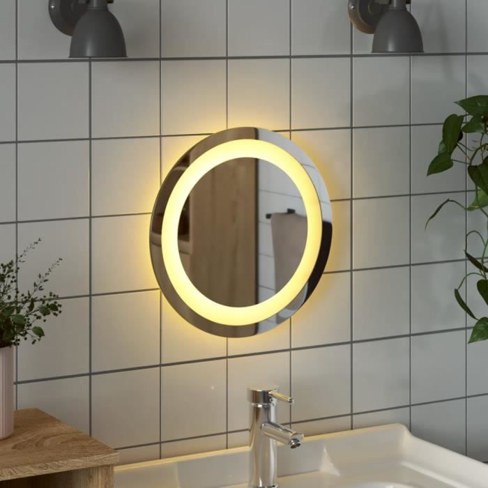 Lisa Miroir De Salle De Bain Rond Sans Éclairage Noir 50 Cm