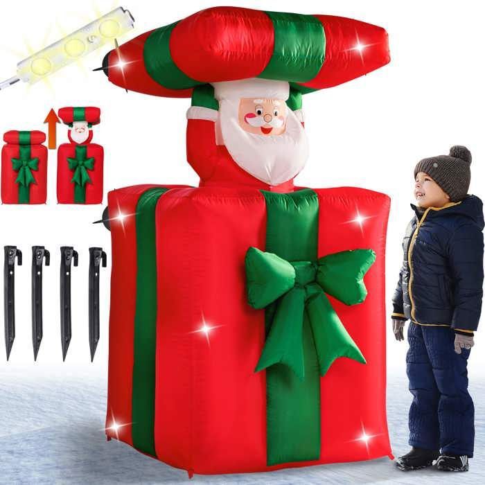 Pere Noel Cadeau Gonflable 114 152 Cm Rouge Vert Decoration Led 4x Piquets De Terre Ip44 Lumineux Interieur Et Exterieur Achat Vente Personnages Et Animaux Bientot Le Black Friday Cdiscount