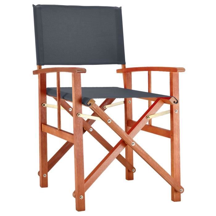 deuba | chaise de jardin « cannes » | anthracite | pliable • bois d'eucalyptus certifié fsc® • design régisseur | fauteuil