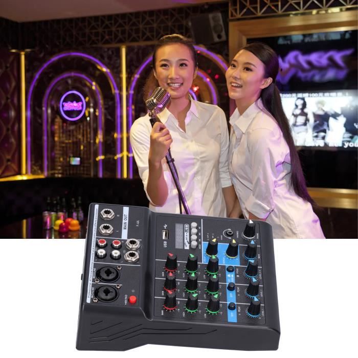 Mini Console Mixage Audio 2 Canaux USB - Carte Son 48V, Portable, Pour Enregistrement, Karaoké, Streaming