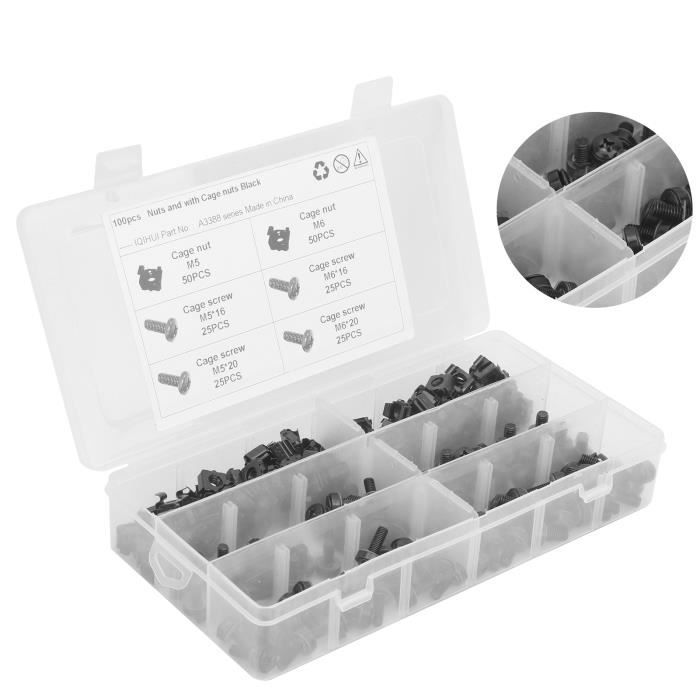 Écrous à Cage M4 – 10 Pièces Acier Carbone Pour Armoires Et Tôles, Encliquetables