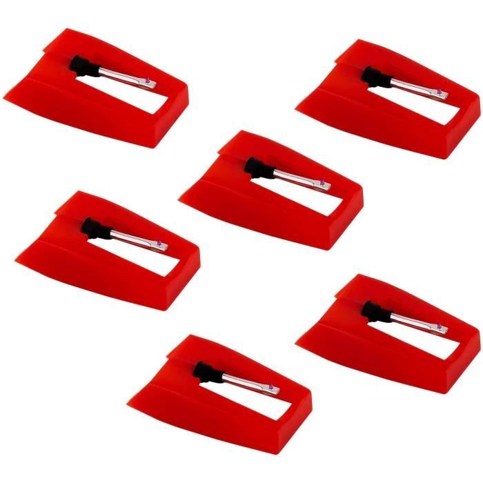 6 Pièces Tourne-disque Aiguille Tourne-disque - Aiguilles Tourne-disque Stylet Remplacement Saphir Diamant Platine Vinyle pour Tour