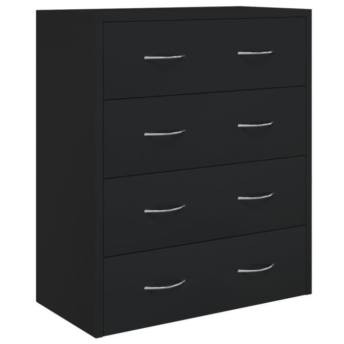 ESTINK Buffet avec 4 tiroirs 60x305x71 cm Noir 92431