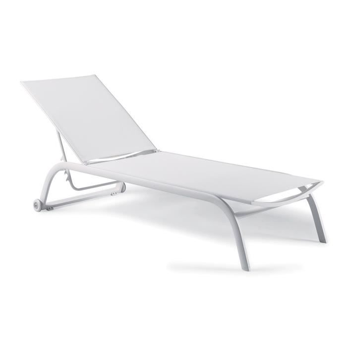 Bain De Soleil Alu Et Textilene Blanc Bahamas Cdiscount Jardin