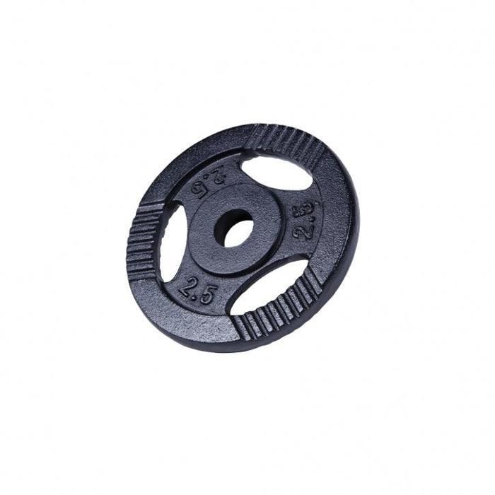 Lot De 2 Disques Caoutchoutés Donatif | Fonte, Poignées Tri-grip, Tolérance +/-1%, Trou 28 Mm | Pour Haltères, Fitness, Home Gym, Italien