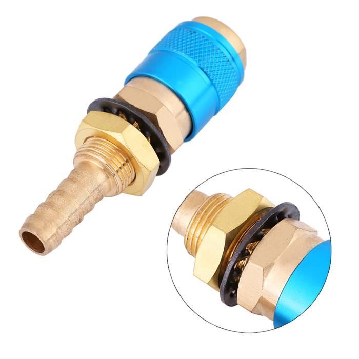 Lot Connecteurs Rapides Gaz Et Eau Pour TIG - Raccords Chalumeau Soudage 10mm Laiton (Rouge/Bleu)
