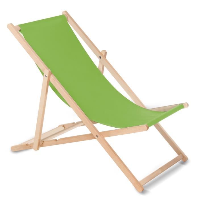 Chaise longue bain de soleil pliante à dossier réglable vert clair