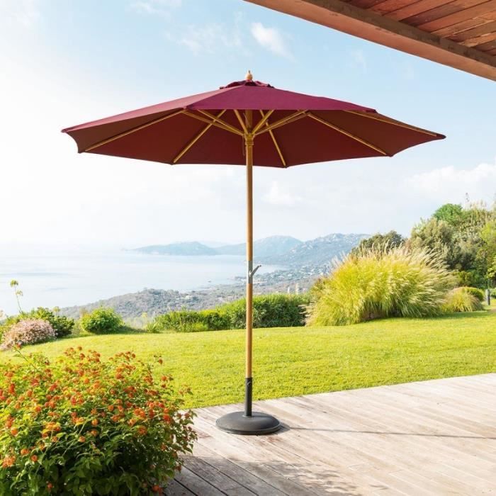Parasol Rond Tinaei Bambou Bordeaux Hesperide Achat Vente Parasol Parasol Rond Tinaei Bambou Bor Cdiscount