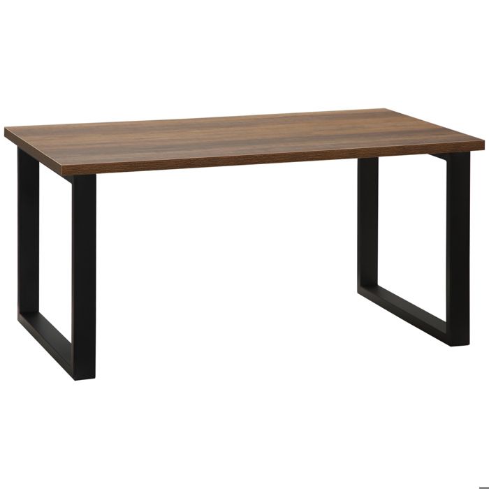 Table basse rectangulaire - HOMCOM - table de salon style industriel plateau aspect bois - métal bois - 100x60x50cm - naturel