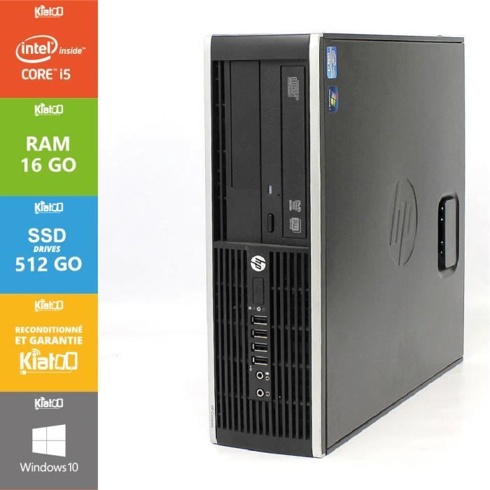 HP - PC Bureau Elite 8200 - Intel Core i5 - RAM 16 Go - Stockage 512 Go SSD - Windows 10 - Reconditionné - Hewlett packard