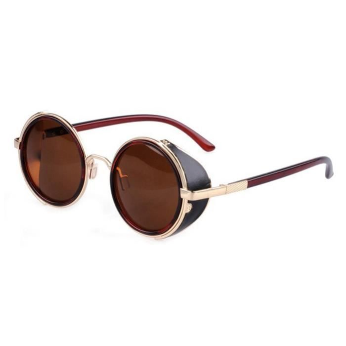 Lunettes vintage cadre dore branches et verres Dore Jaune Or Marron Achat Vente lunettes de soleil Mixte Cdiscount
