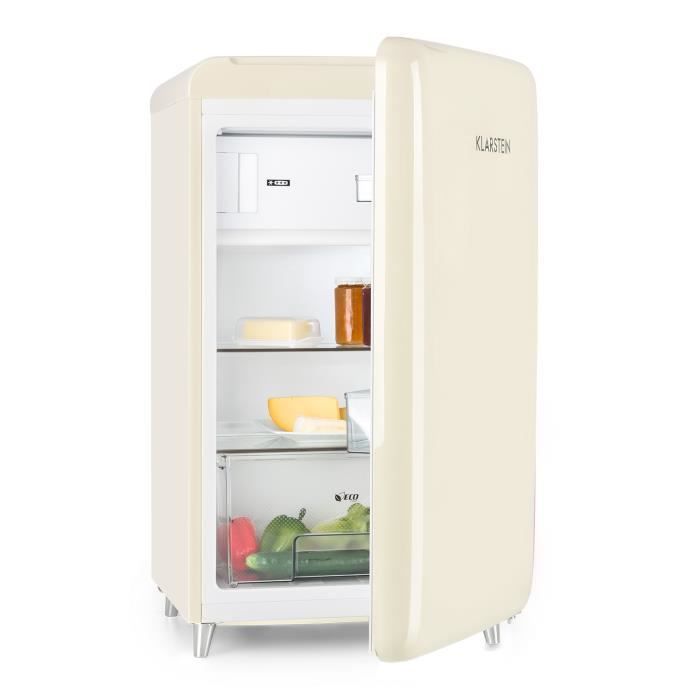 Réfrigérateur & congélateur - Klarstein PopArt Cream - 108L - Blanc creme