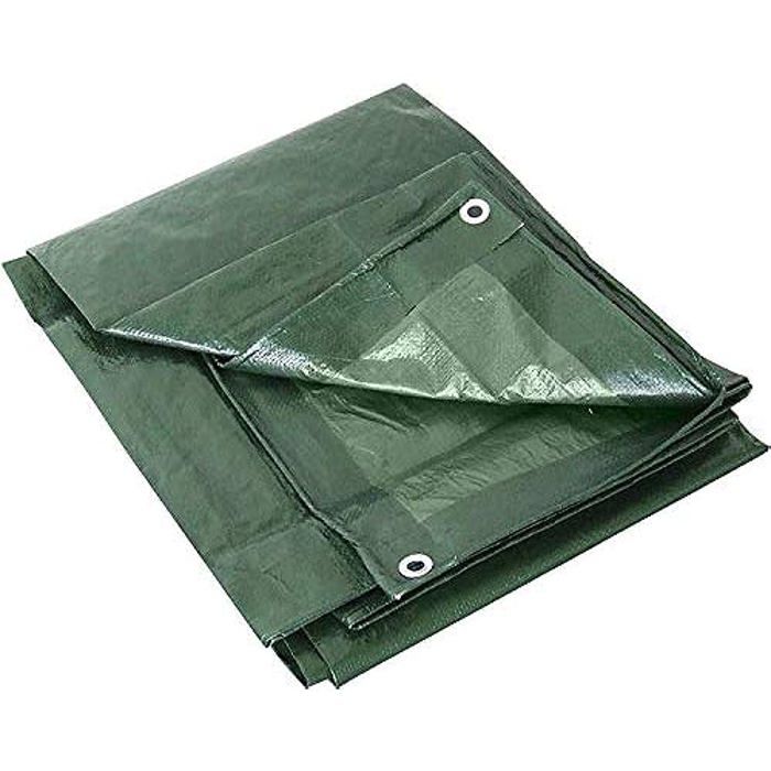 Bâche Imperméable Verte Multi-usages Avec Oeillets - Anti-déchirure UV Pour Jardin, Trampoline, Voiture