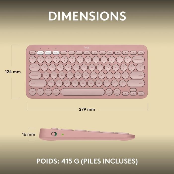 Logitech Pebble Keys 2 K380s Clavier sans Fil Bluetooth FR AZERTY Pebble Mouse 2 M350s Wireless Bluetooth - Blanc Logitech Pebble Keys 2 K380s Clavier sans Fil Bluetooth FR AZERTY Pebble Mouse 2 M350s Wireless Bluetooth - Blanc