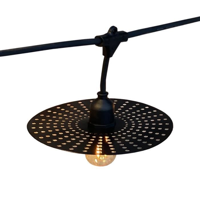 Guirlande lumineuse extérieur - LUMISKY - PLANET LIGHT - Noir - Industriel - Loft - 10 ampoules - 6m