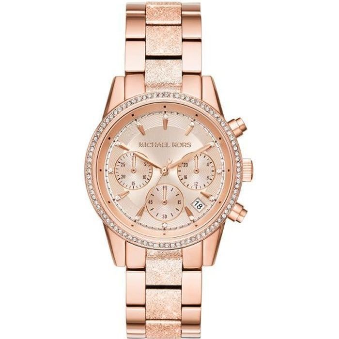 Michael Kors Femme Chronographe Quartz Montre avec Bracelet en Acier Inoxydable MK6598