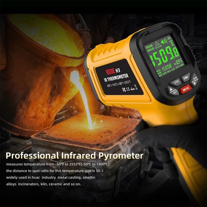 Thermomètre Infrarouge Sans Contact - Pistolet Laser Pour Cuisine Et Bricolage -50°C à 220°C