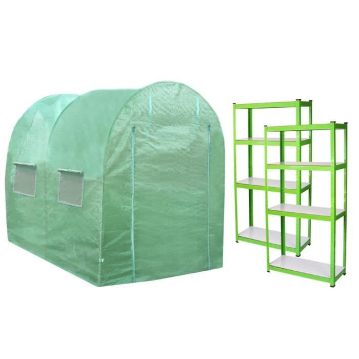 Serre Polytunnel 25mm 3m x 2m avec Étagères - vue 2
