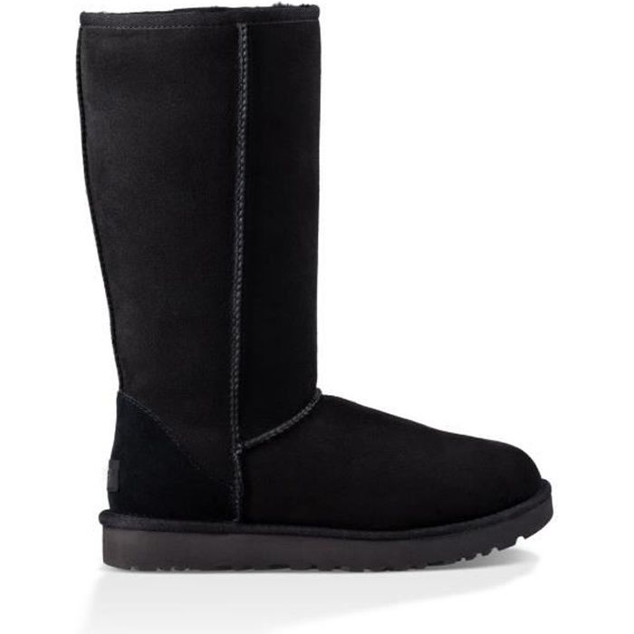 Botte UGG CLASSIC II TAL Femme Cuir Noir Adulte Pretraitee Noir Cdiscount Chaussures