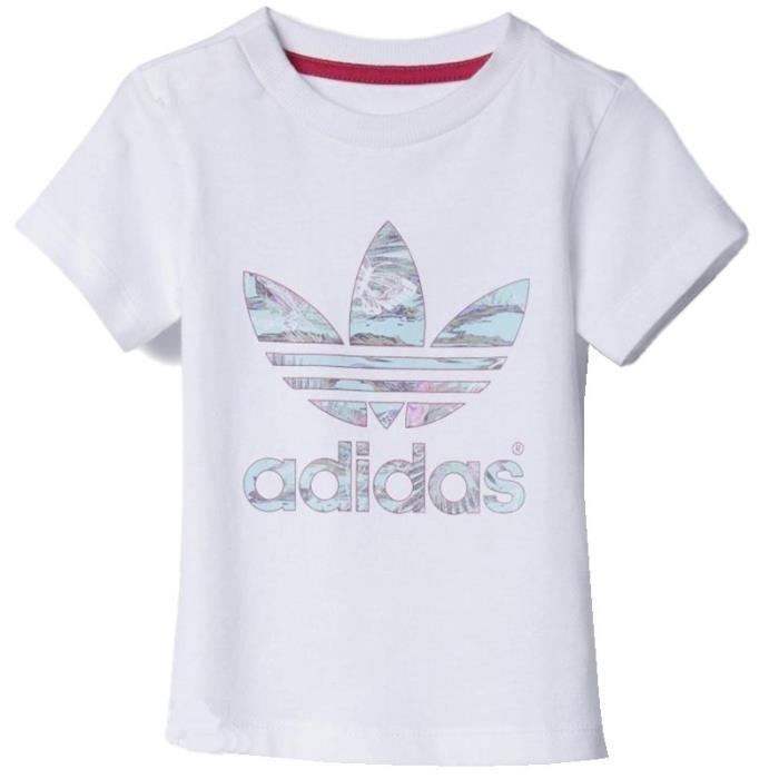 tee shirt blanc adidas femme