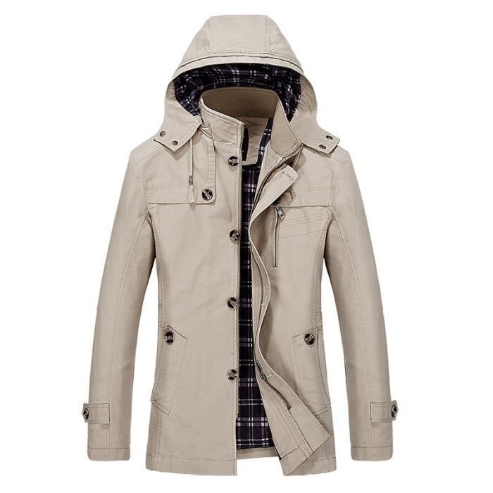 Veste longue homme coton discount
