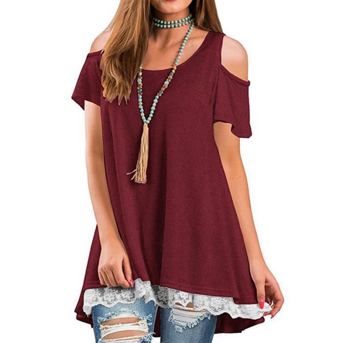 Tee shirt femme epaule nu online