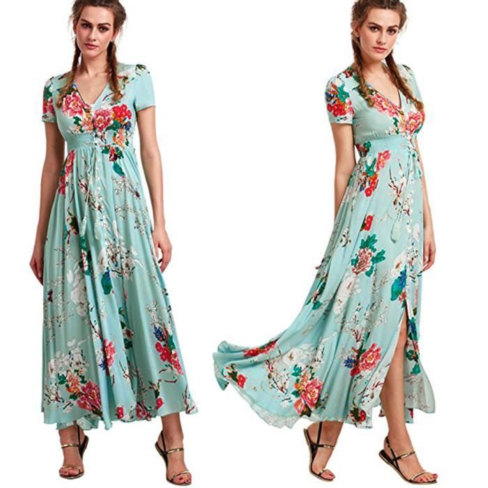 Pilerty®K1Les femmes d'été boutonnent jusqu'à glands de ...
