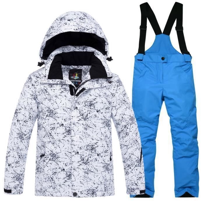 Combinaison de ski chaude enfant 5-13 ans, SKI100 bleu