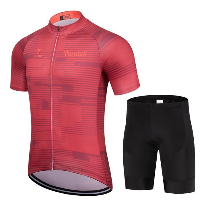 Giant Maillot de Cyclisme Manches Courtes + Cuissard à Bretelle Vélo
