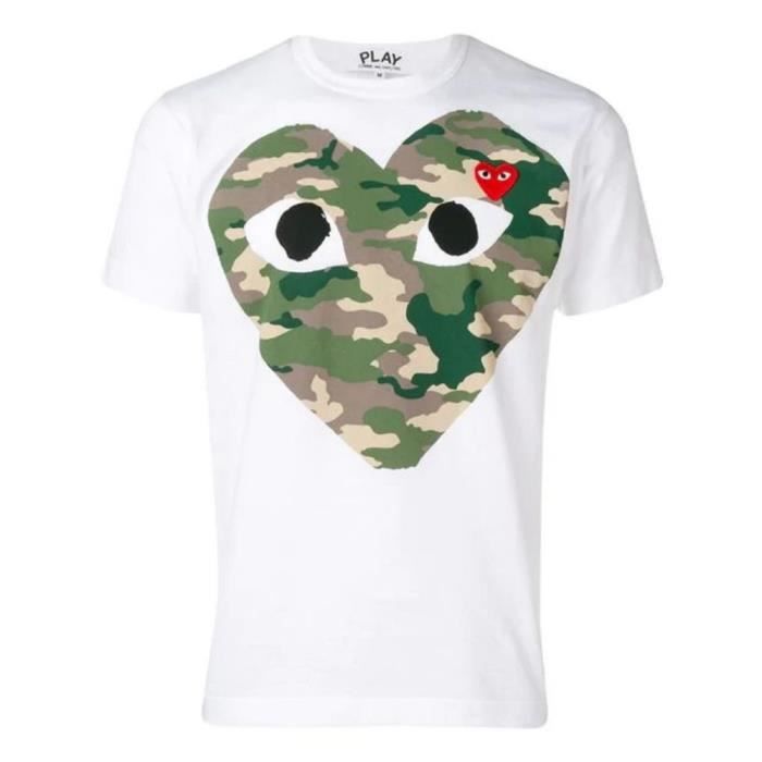 comme des garçons t shirt homme blanche