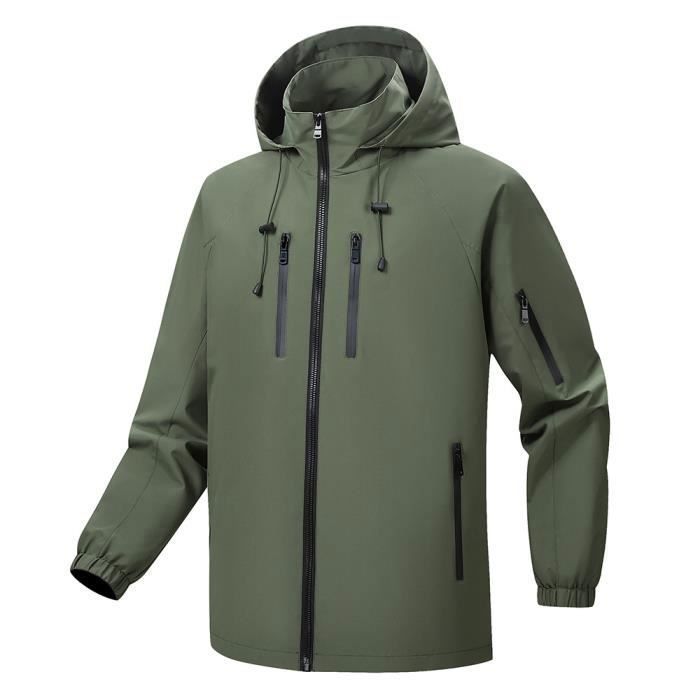 Veste Softshell Homme - Imperméable - Coupe Vent - Vert militaire
