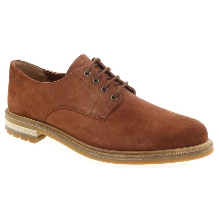 Derbies Homme CLARKS FOXWELL HALL Cuir Nubuck Marron Marron Cdiscount Chaussures