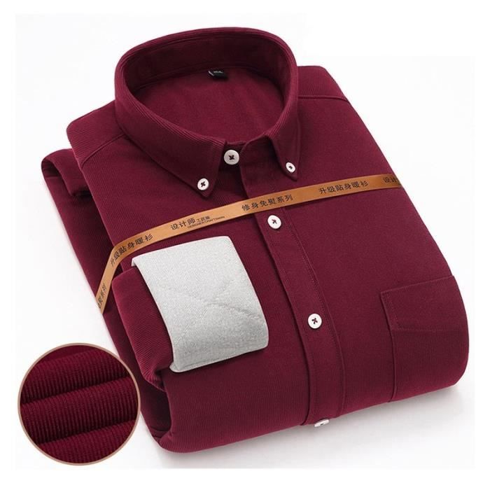 Ocean Plus Femmes Automne Velours Côtelé Couleur Unie Chemisiers à Manches Longues Chemise en Velours Côtelé Cardigan Revers Blouses (3XL, Bleu saphir