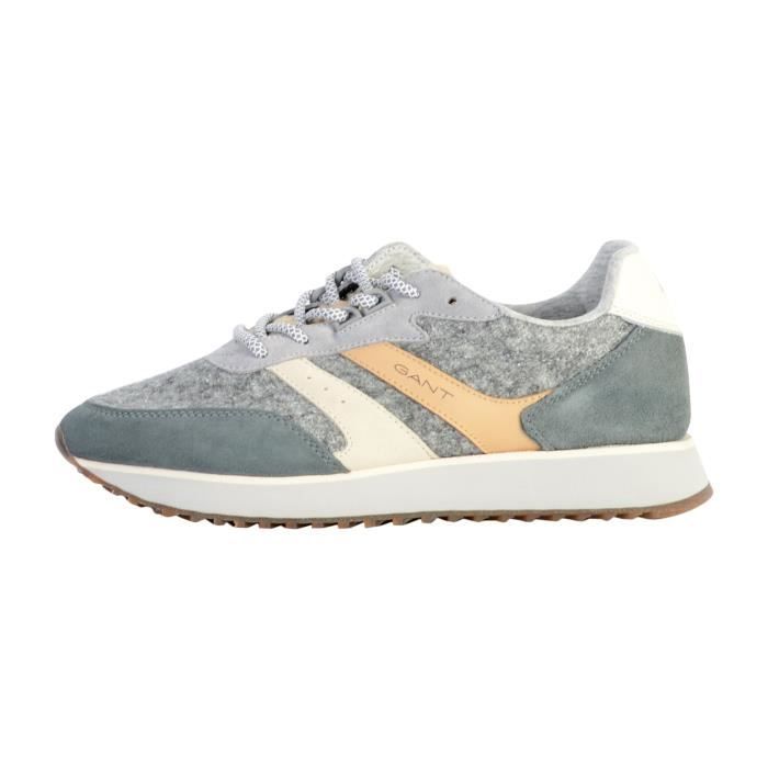 Basket Cuir Gant Bevinda Femme Gris Lacets ronds Confort exceptionnel Gris Cdiscount Chaussures