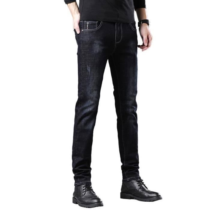 Jeans Slim Homme Classique | Tissu Coton Confy | Coupe Regular Droite | Pour Quotidien, Sortie, Travail