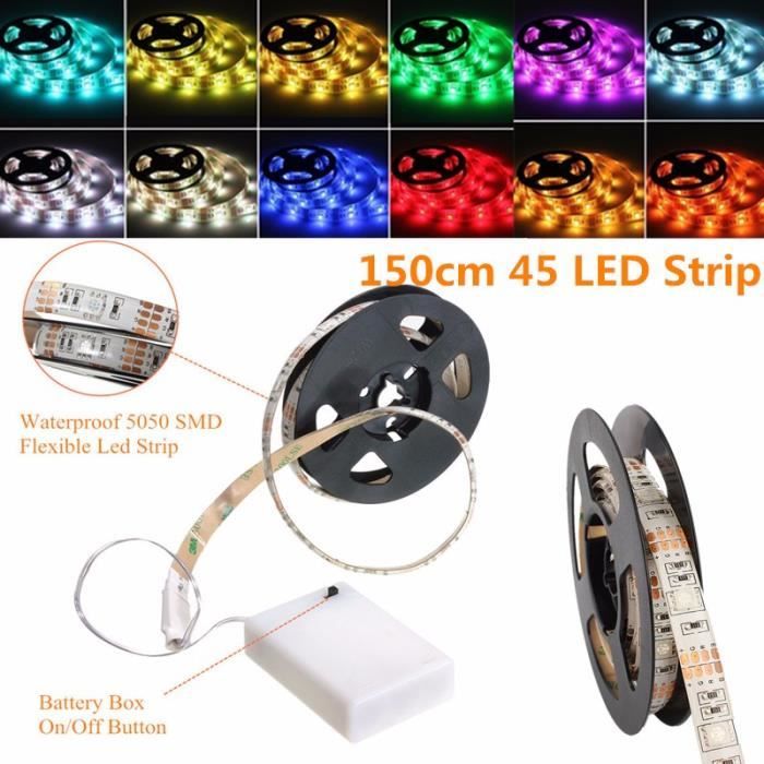 5050 SMD Bande ruban lumineux LED à piles 150cm - Cdiscount Maison