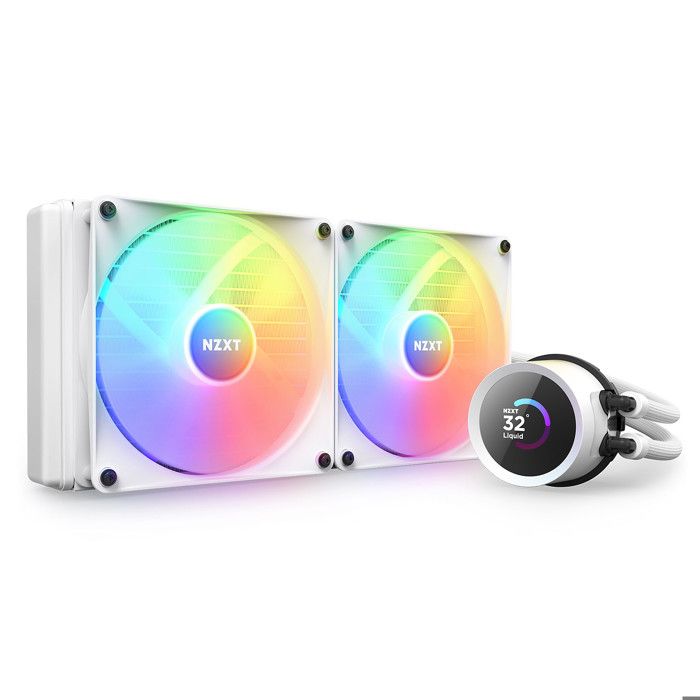 NZXT Kraken 280 RGB Blanc - Kit de Watercooling tout-en-un 280 mm pour processeur avec écran LCD personnalisable