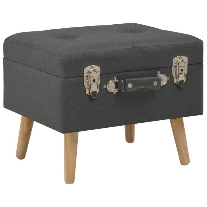 tabouret coffre siege de rangement pouf de rangement 40 cm gris fonce tissu cdiscount pret a porter