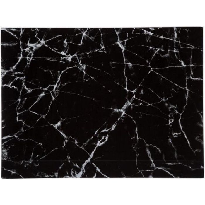 planche à découper en verre "marbre" 40cm noir