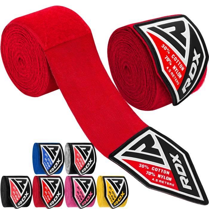 RDX MMA Bandes Élastiqué Mains Intérieur Gants, Entrainement Muay Thai, Mitaine Boxe Arts Martiaux 4,5 Mètres Bandage Poignet