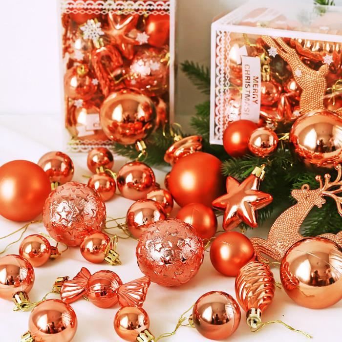 30pcs Boule De Noel Decoration De Noel Pour Sapin De Noel Ornements En Plastique Brillant Dore D Orange Achat Vente Boule De Noel Bientot Le Black Friday Cdiscount