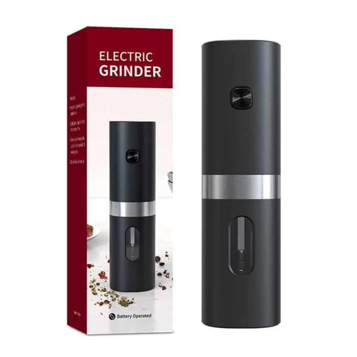 Moulins à Sel Et Poivre Rechargeables - Verre Épais - Broyeur Céramique Réglable - 200g - Noir