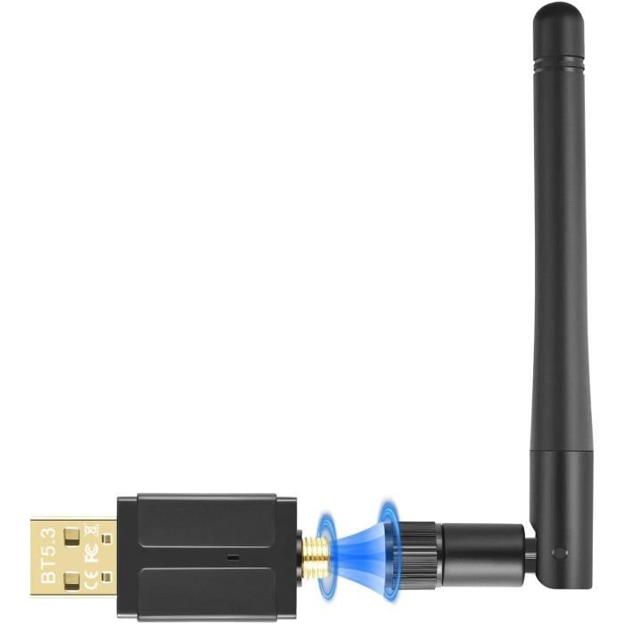 Dongle Bluetooth 5.3,Clé Bluetooth USB pour PC Compatible avec Windows 11 10 8.1 7,sans Fil