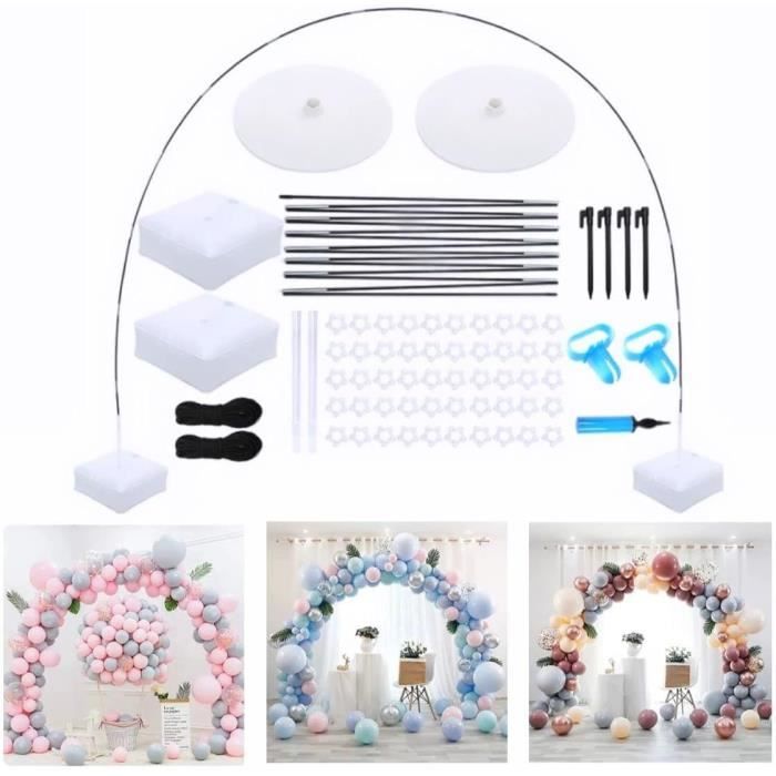 Arche De Ballon Réutilisable - 2 M - Armature Réglable - Pour Anniversaire, Mariage, Fête (blanc