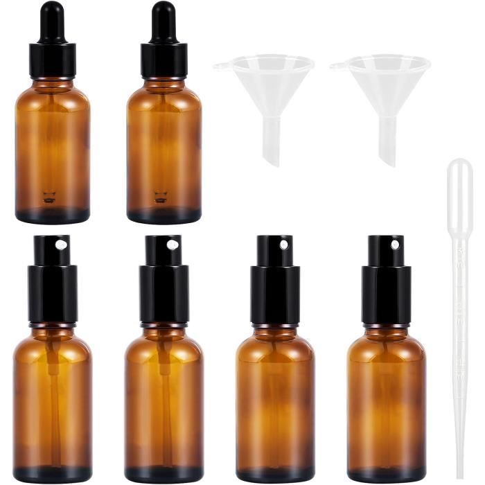 RUCUDIM Lot de 30 mini bouteilles à pipette en verre transparent de 2 ml avec compte-gouttes, flacon compte-gouttes, flacon en verre pour huile essentielle, aromathérapie, massage, huile de soin des