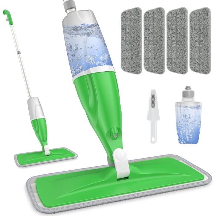 Balai plat pour le nettoyage du sol, le nettoyage humide et la poussière, balai de cuisine de salle de bain avec 2 tampons en microfibre réutilisables pour cuisine, bois dur Balai plat pour le nettoyage du sol, le nettoyage humide et la poussière, balai de cuisine de salle de bain avec 2 tampons en microfibre réutilisables pour cuisine, bois dur