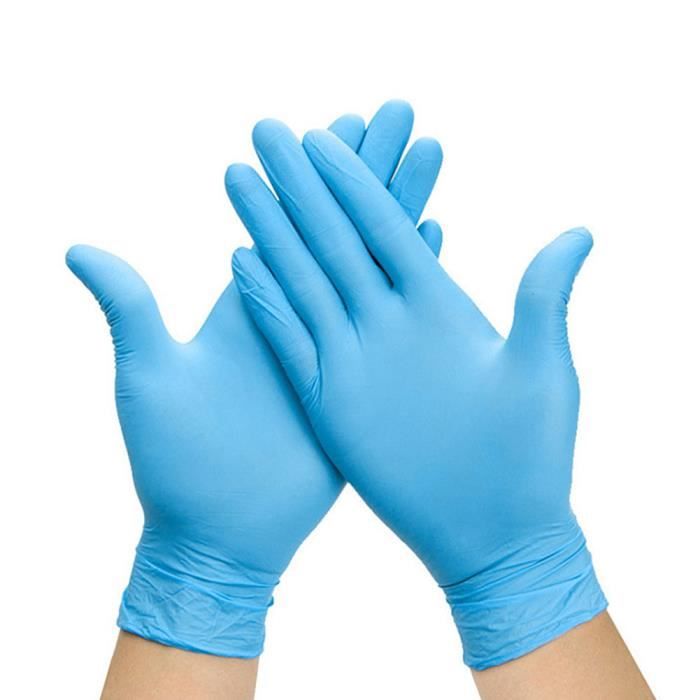 Lot de 100 Sans latex S Gants en nitrile sans poudre Micro-textur/é 100 Noir