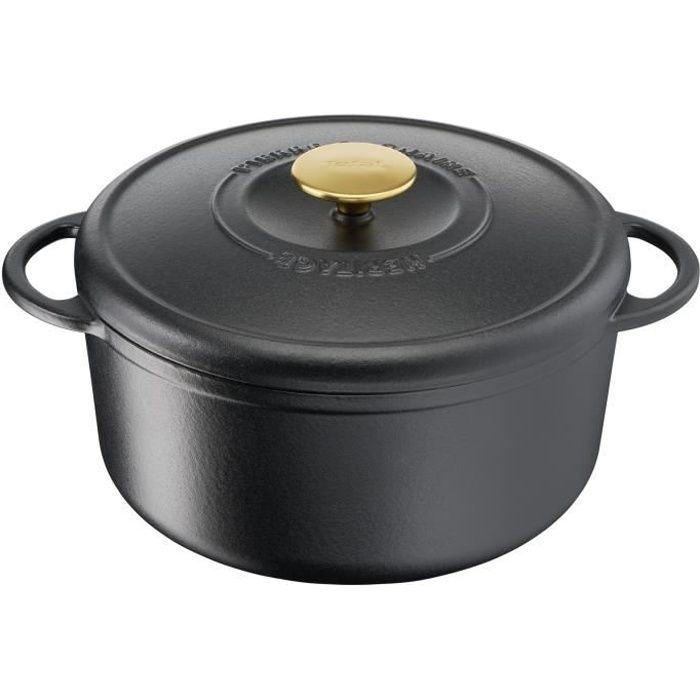 Cocotte / faitout / marmite Tefal Cocotte fonte dacier PIERRE GAGNAIRE HERITAGE ronde 19cm E2230204